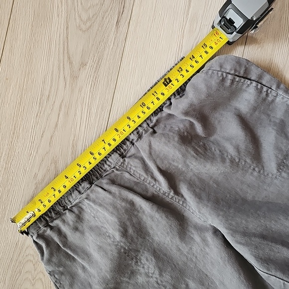 Plum Linen Garden Girl Stretchy Waistband Trousers, Small - Picture 4 of 13